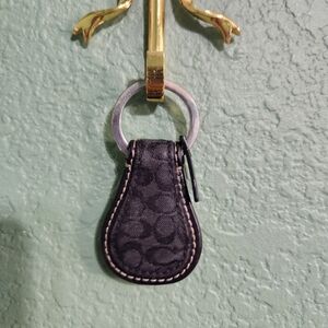 Coach Black Jacquard Keychain